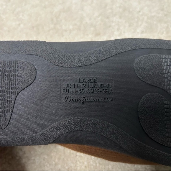 Dearfoam Slippers Dluxe Moccasin  Brown  Size 11/12 Large House Shoes Indoor - Picture 10 of 13